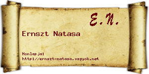 Ernszt Natasa névjegykártya